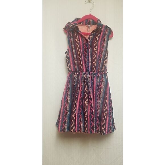 GIRLS DRESS K Nit Works Multi Pattern Dress Size 7 - Picture 3 of 4